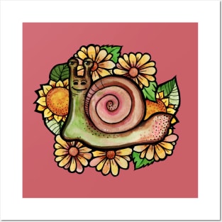 Floral Snail Posters and Art